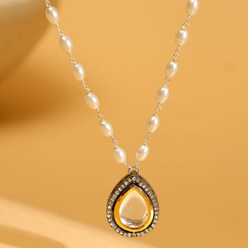 Beaded Kundan Necklace by Ruby Raang