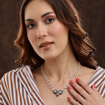 Beaded Chain with Kundan Drop necklace by Ruby Raang