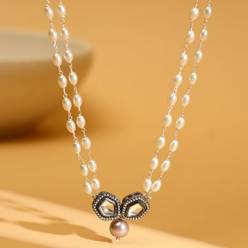 Beaded Chain with Kundan Drop necklace by Ruby Raang