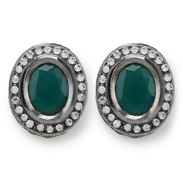 Green Silver Studs