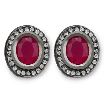 Maroon Silver Studs