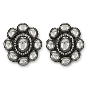 Silver Tone Kundan Studs