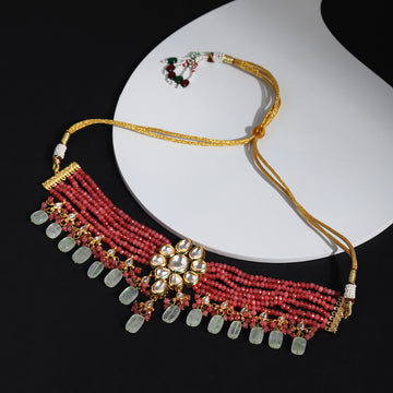 Pink Kundan Neckpiece