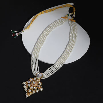 Long Pearl & Kundan Necklace