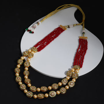 Maroon Layered Kundan Necklace