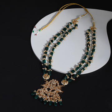 Long Green Kundan Necklace