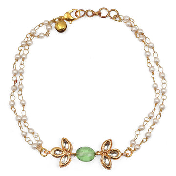 Pearl and Stone Kundan Anklets (set of 2)