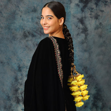 yellow floral Gota parandi