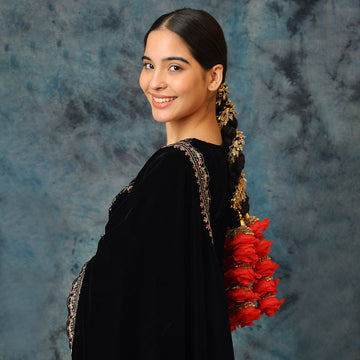red floral & gota parandi