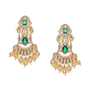 Dangler Kundan Earrings with Pearls