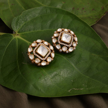 Kundan Oversized Studs