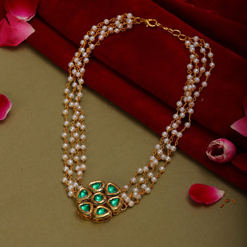 Meenakari Kundan Choker in Pearl Strings