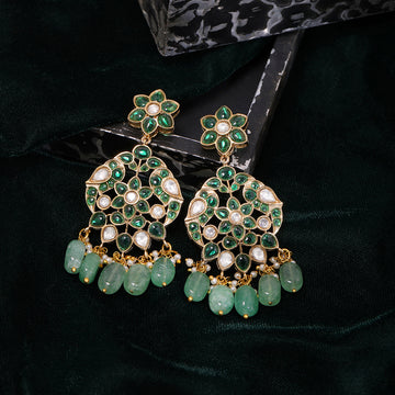Green Kundan Earrings