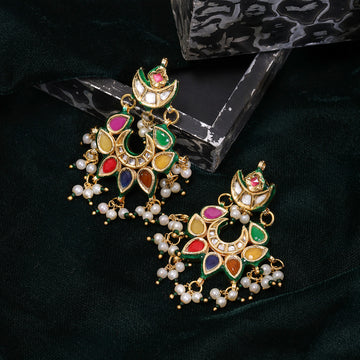 Navratan Kundan Earrings