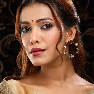 Round Kundan Earrings