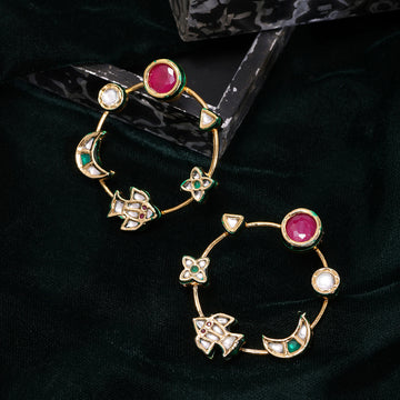 Round Kundan Earrings