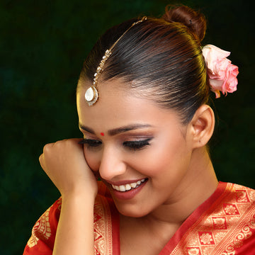 Tear Drop Kundan Maang Tikka