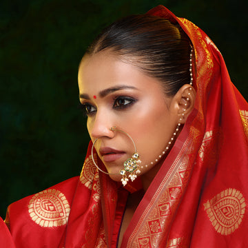 Kundan Maharani Nose Ring (Clip On)