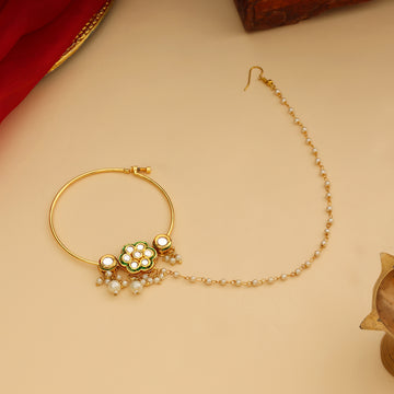 Kundan Maharani Nose Ring (Clip On)