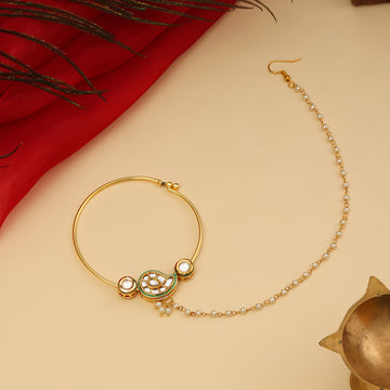 Kundan Maharani Nose Ring (Clip On)