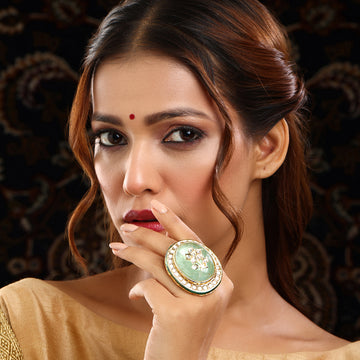 Kundan and Stone Ring