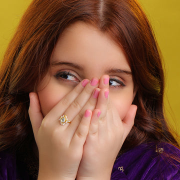 Titli Kids Kundan Flower Ring