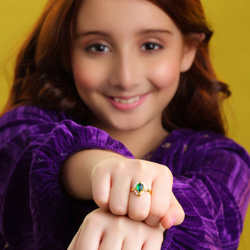 Titli Kids Emerald Pearl Ring