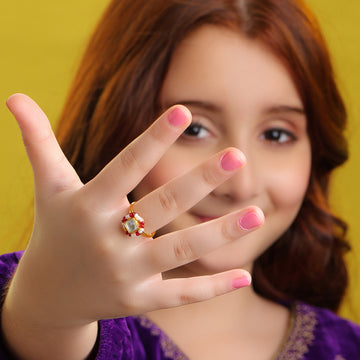 Titli Kids Kundan Ruby Ring