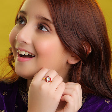 Titli Kids Pearl Ruby Ring
