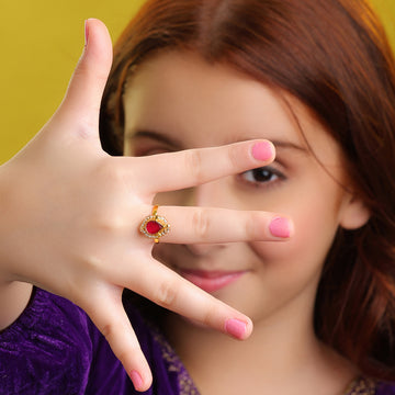 Titli Kids Ruby Kundan Ring