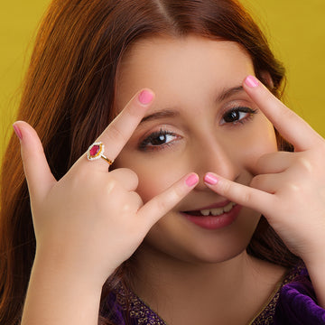 Titli Kids Ruby Pearl Halo Ring
