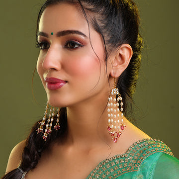 Titli Wafa Pearl Chandelier Earrings