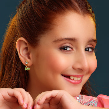 Titli Kids Kundan Mint Stud Earrings
