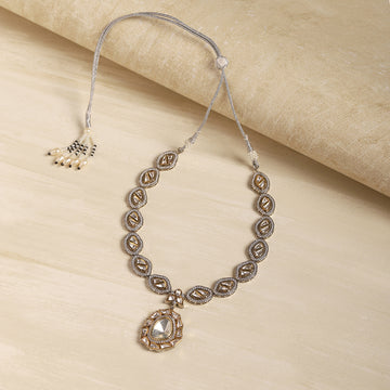 Dual Tone - Gold Silver Pendant Necklace