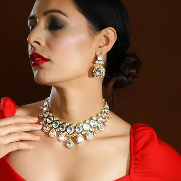 Kundan Maharani Necklace with Earrings