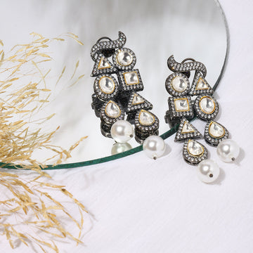Diamond and Pearl Earrings