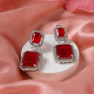 Doublet Red Earrings