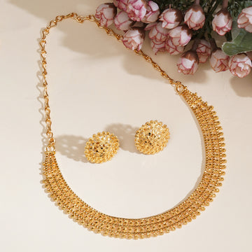 Golden Choker Style Neckpiece with matching Studs