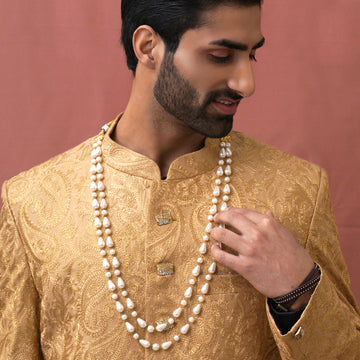 White Dual Shaped Neckpiece