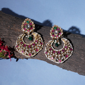 Kundan Chand Earrings