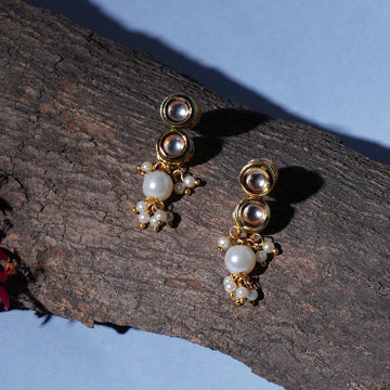 Kundan Earrings with Pearl Drops