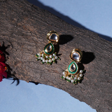 Dual Kundan Stone with Earrings