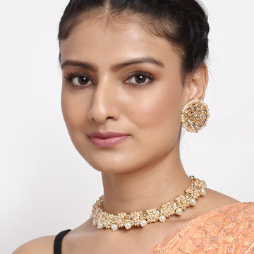 Pearl Kundan Choker with Studs