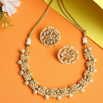 Pearl Kundan Choker with Studs