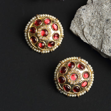 Kundan & Pearl Studs