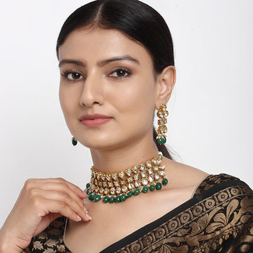 Stone Kundan Choker with Earrings