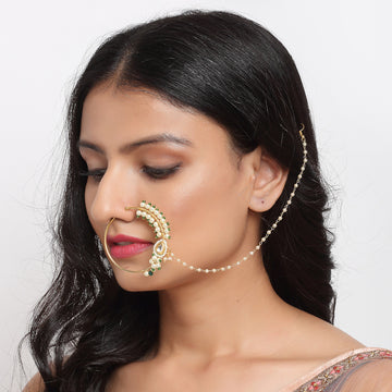 Maharani Kundan Nose Ring