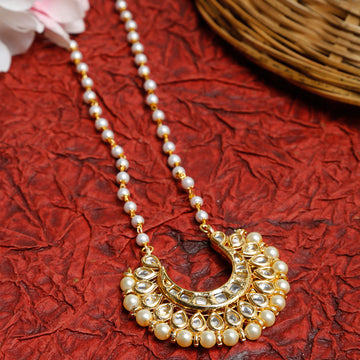 Long Kundan Pearl Neckpiece