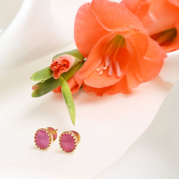 Stone Maroon Studs